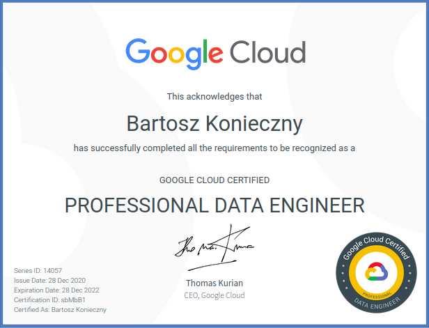 Google Data Engineer Certification