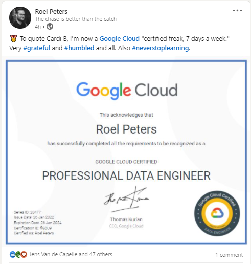 Google Cloud Certified Professional Data Engineer