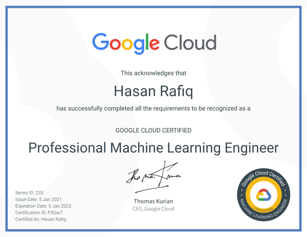 Gcp Ml Engineer Certification