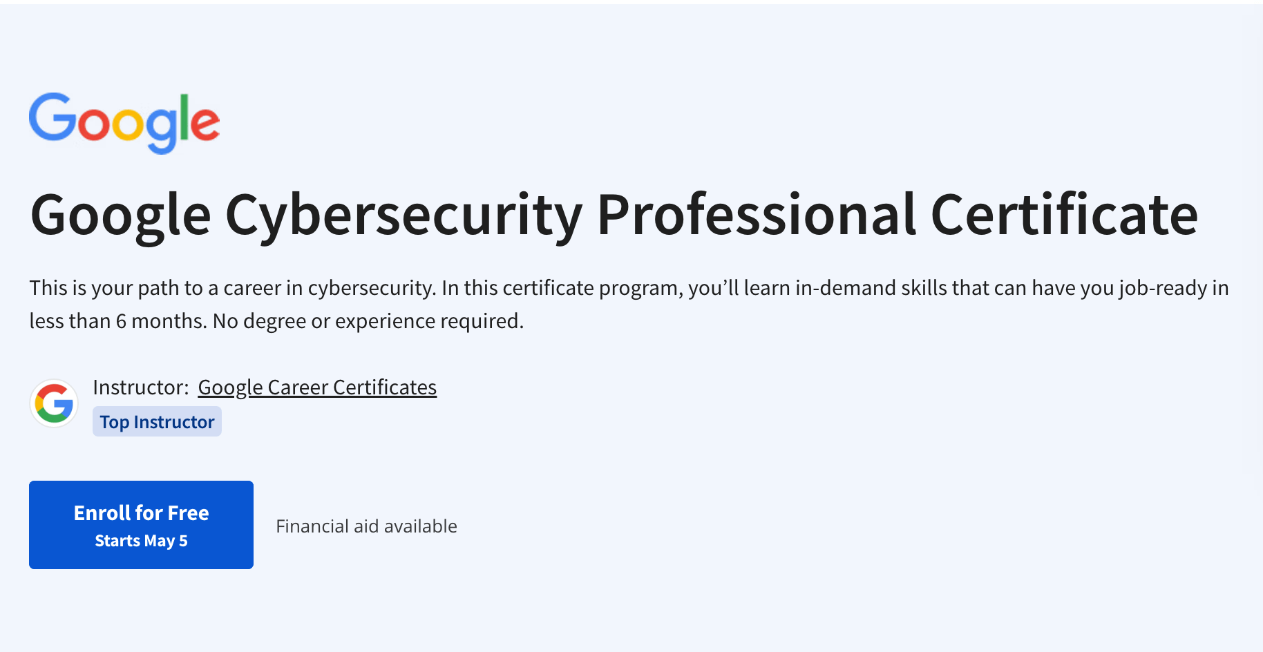 Cyber Security Google Certificate